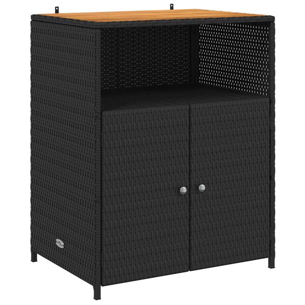 vidaXL Armadietto Nero 70 x 50 x 87 cm Poliestere e Rattan Roly