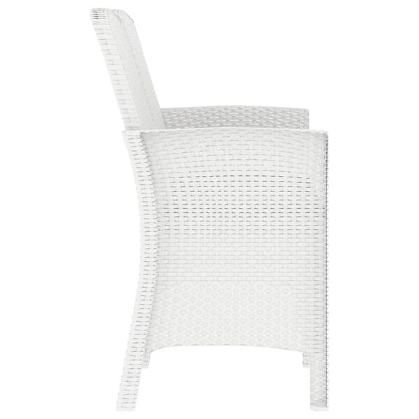 vidaXL Sedia da Giardino a 2 Posti con Cuscini PP Rattan Bianco