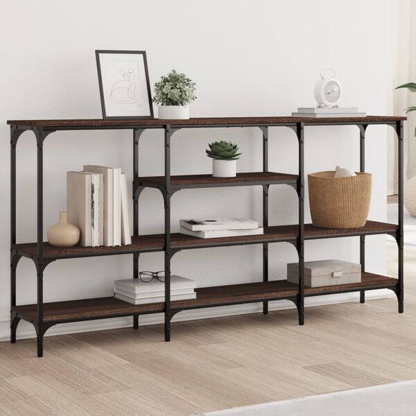 vidaXL Tavolino Consolle Rovere Marrone 160x29x80 cm Legno Multistrato