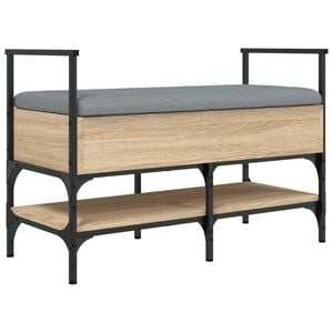 vidaXL Panca Porta Scarpe Rovere Sonoma 85,5x42x57,5 cm
