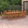 vidaXL Set da Pranzo da Giardino 11 pz 280x90x75 cm Massello di Acacia