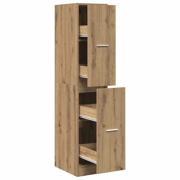 vidaXL Mobiletto da Farmacia Artigianale Rovere 30x41x144,5 cm Legno Agglomerato