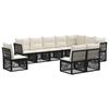 vidaXL Set Divano da Giardino 10 pz Nero polyrattan