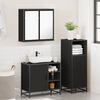 vidaXL Set Mobili da Bagno 3 pz Nero in Legno Multistrato