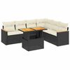 vidaXL Set Divani da Giardino con Cuscini 7pz Nero Polyrattan