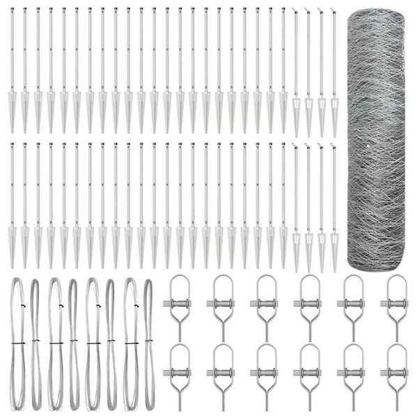 vidaXL Palo della recinzione Argento 100 x 0,6 m (rete da 50 mm)