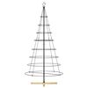 vidaXL Albero a Cono di Natale con supporto Nero 210 cm Acciaio