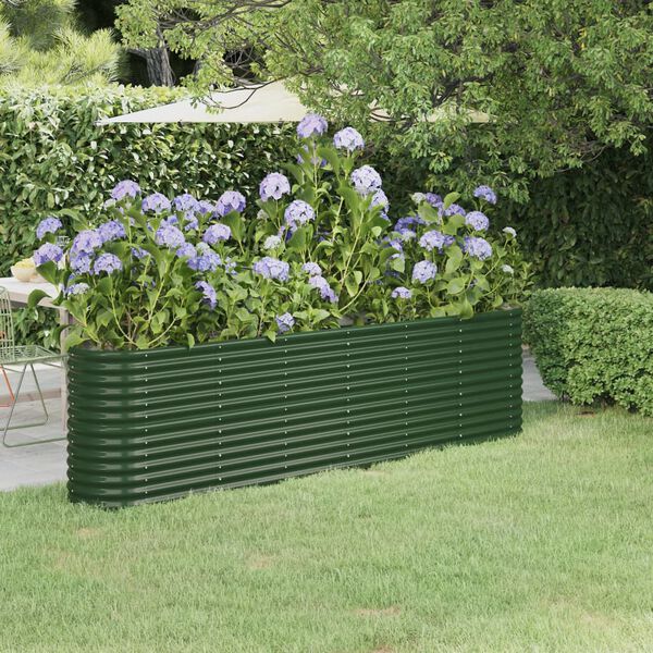 vidaXL Letto Giardino Acciaio Zincato 260x40x68 cm Verde