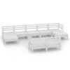 vidaXL Set Salotto da Giardino 9 pz in Legno Massello di Pino Bianco
