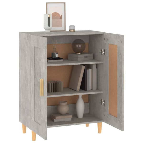 vidaXL Credenza Grigio Cemento 69,5x34x90 cm in Legno Multistrato