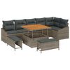 vidaXL Set Divano da Giardino 9 pz Grigio polyrattan