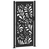 vidaXL Cancello da giardino nero 100x200 cm in acciaio design ondulato