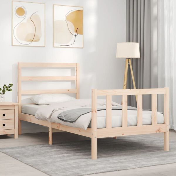 vidaXL Letto senza Materasso 90x190 cm in Legno Massello di Pino