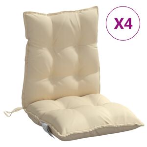 vidaXL Cuscini per Sedia Schienale Basso 4 pz Beige in Tessuto Oxford