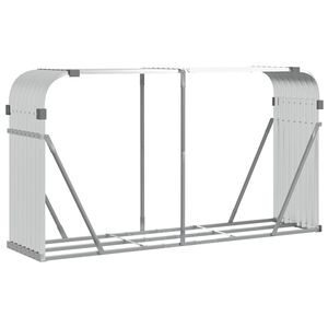 vidaXL Portaceppi Argento 180x45x100 cm in Acciaio Zincato