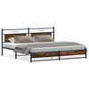 vidaXL Giroletto senza Materaso in Metallo Rovere Fumo 200x200 cm