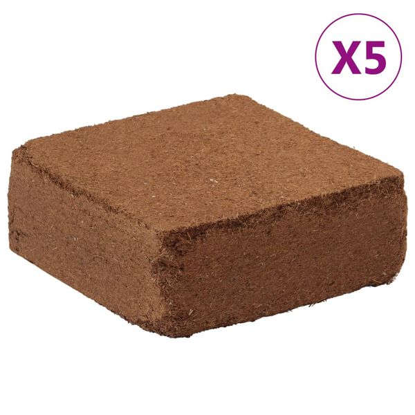 vidaXL Blocchi in Fibra di Cocco 5 pz 5 kg Ciascuno 25 kg Totale