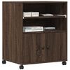 vidaXL Supporto per Stampante con Ruote Rovere Marrone 60x48x74 cm