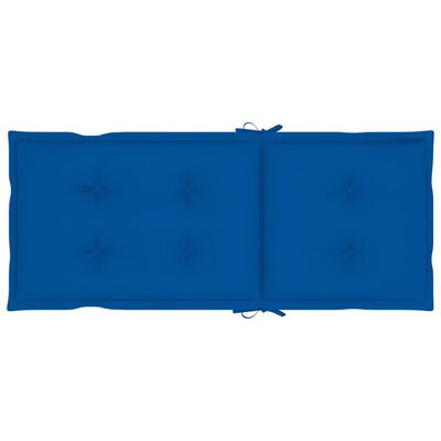 vidaXL Sedie da Giardino 4 pz con Cuscini Blu Reale Massello di Teak