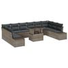 vidaXL Set Divano da Giardino 11 pz Grigio polyrattan