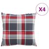 vidaXL Cuscini per divano 4 pz Rossi a Quadri 40x40 cm in Tessuto