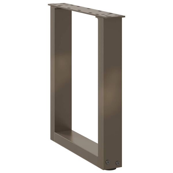 vidaXL Gambe per Tavolino da Caffè a Forma di U 2 pz Acciaio Naturale 28x(42-43) cm Acciaio