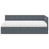 vidaXL Struttura Letto Angolare con Materasso 2 pcs Grigio Velluto