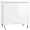 vidaXL Armadietto Bagno Bianco Lucido 58x33x60cm in Legno Multistrato