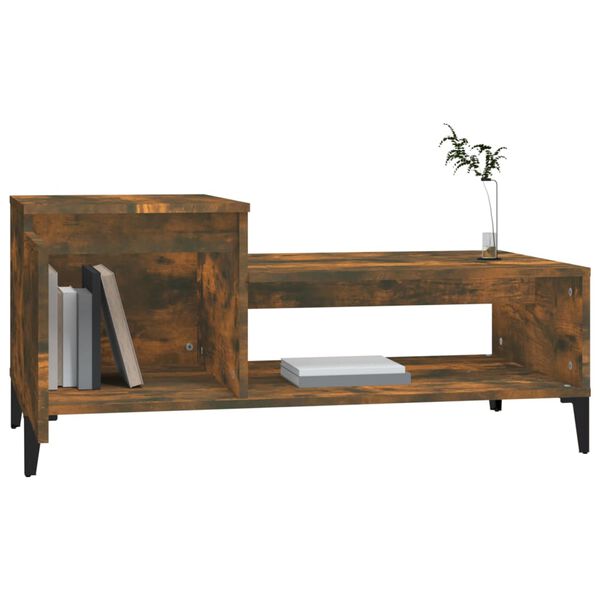 vidaXL Tavolino da Salotto Rovere Fumo 100x50x45 cm Legno Multistrato
