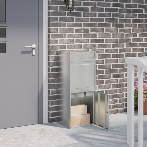 vidaXL Cassetta per pacchi Nero 41 x 38 x 103 cm Acciaio zincato