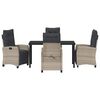 vidaXL Set da Pranzo per Giardino 5 pcs Grigio chiaro polyrattan