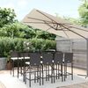 vidaXL Set Bar da Giardino 9 pz con Cuscini in Polyrattan Nero