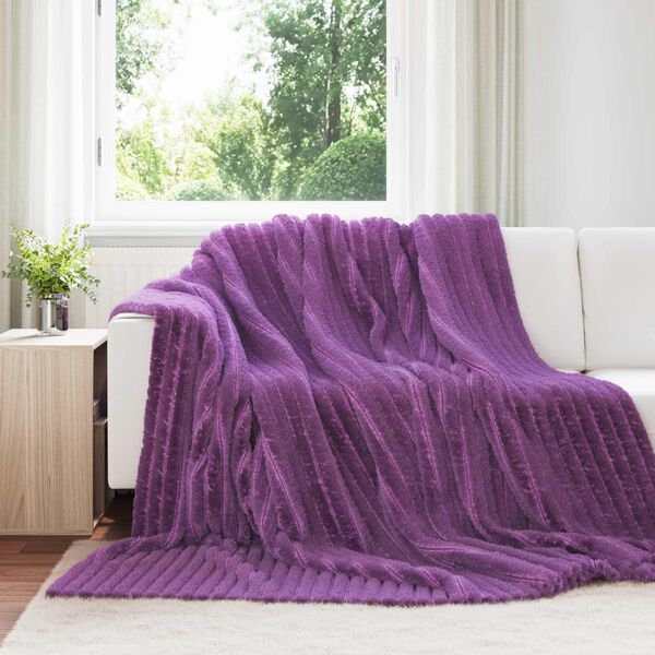 vidaXL Coperte da Pile 6 pcs Viola 270 x 240 cm Panno