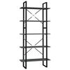 vidaXL Libreria a 5 Ripiani Grigia 80x30x175 cm in Legno Multistrato