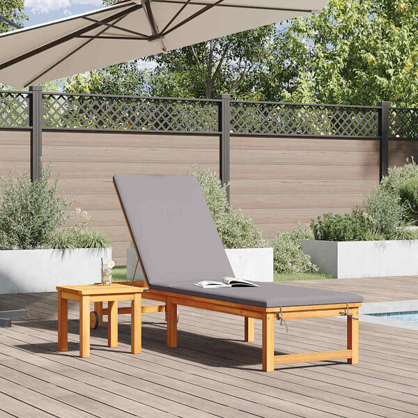 vidaXL Lettino da sole con cuscino 1-persona Marrone 53 x 202 x 89cm