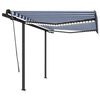 vidaXL Tenda Automatica Sensore Vento e LED 3x2,5 m Blu e Bianca