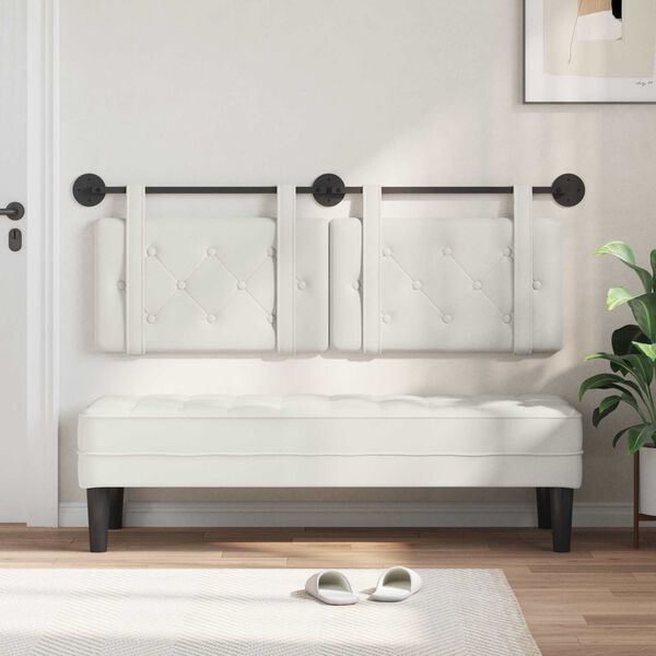 vidaXL Testata appesa Bianco 150 x 55 x 5 cm Pelle Sintetica