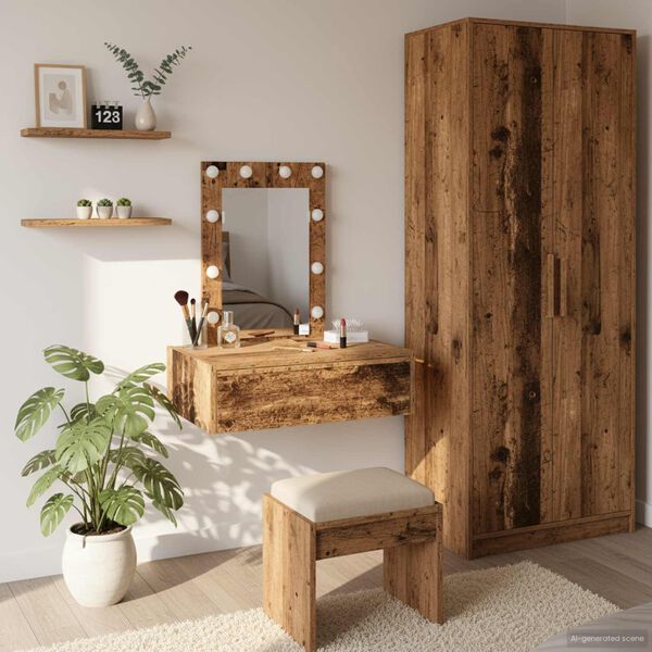 vidaXL Tavolo da Trucco Marrone 60 x 40 x 70 cm Legno multistrato