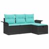 vidaXL Set Divano da Giardino 4 pz Poly Rattan