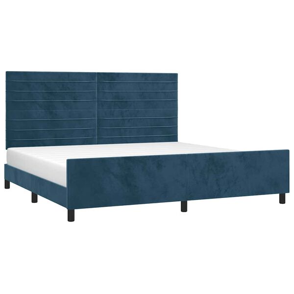 vidaXL Giroletto senza Materasso Blu Scuro 200x200 cm in Velluto