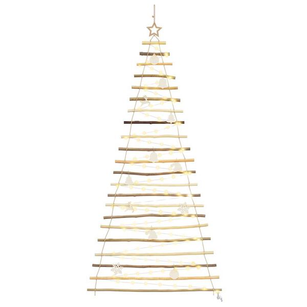 vidaXL Albero di Natale Naturale 210 cm legno massiccio di frassino