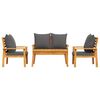 vidaXL Set Salotto da Giardino 4pz con Cuscini Legno Massello Acacia