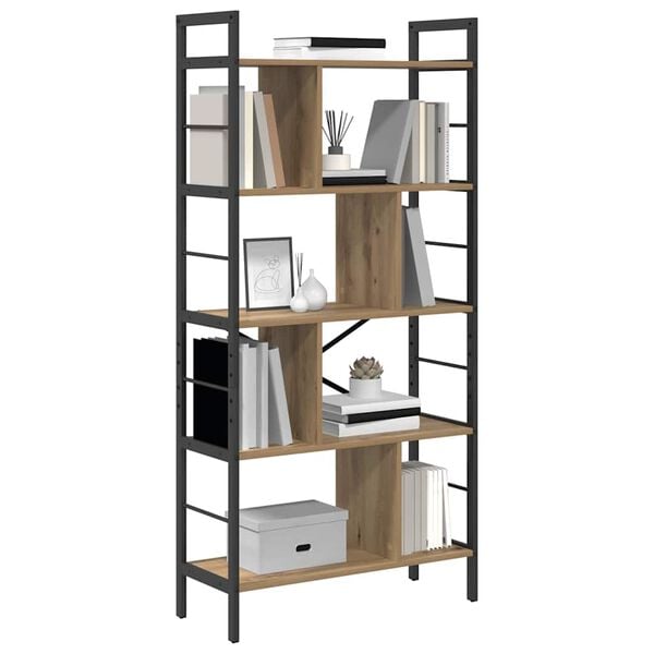 vidaXL Libreria Rovere artigianale 75 x 30 x 156 cm Legno multistrato