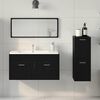 vidaXL Set di mobili per il bagno 3 pcs Rovere Nero Legno multistrato