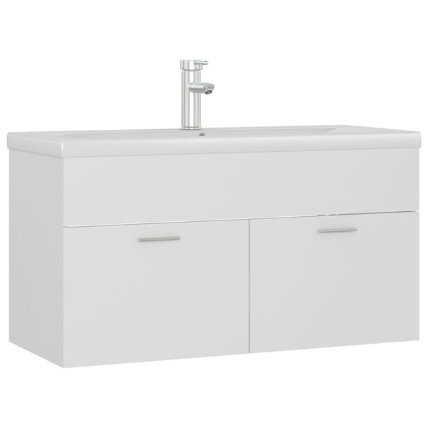 vidaXL Mobile con Lavabo Integrato Bianco in Legno Multistrato