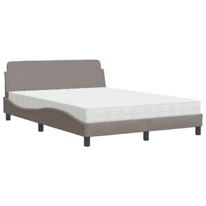 vidaXL Letto con Materasso Dover Tortora 140x190 cm in Tessuto