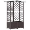vidaXL Letto Rialzato con Griglia e Tetto Marrone 122 x 40 x 141 cm PP