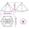 vidaXL Tenda da Campeggio Tipi per 5 Persone Grigia Impermeabile