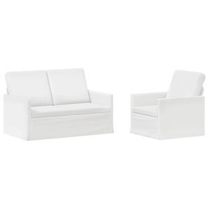 vidaXL Set di divani 2 pcs Bianco Tessuto