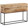 vidaXL Tavolo Consolle 110x30x75cm Legno Massello Mango Grezzo e Ferro